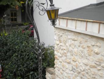 Wrought iron lantern for garden
