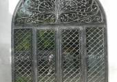 hammered and large wrought iron entrance door