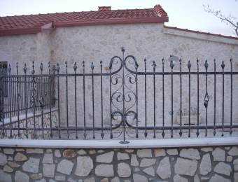 hammered wrought iron, hand made, fence villa