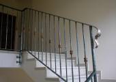 Railing in wrought iron for stairway - hammered work with knots 