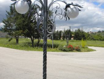 Wrought iron lamppost - 3 lights