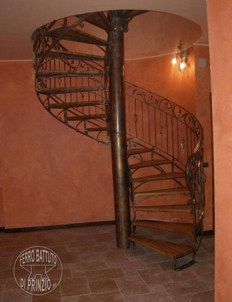 Spiral staircase in wrought iron