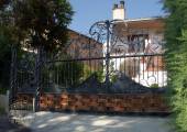 Wrought iron gate with copper