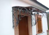 decorated wrought iron and copper canopy