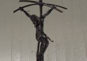 Wrought iron crucifix - sculpture handmade