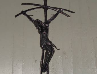 Wrought iron crucifix - sculpture handmade