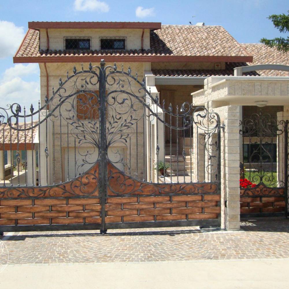 Artistic Wrought Iron Gate with copper