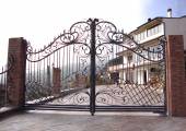 Wrought iron gate for villa handcrafted with floral decoration