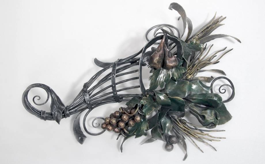 Wrought iron Sculpture in the shape of Cornucopia