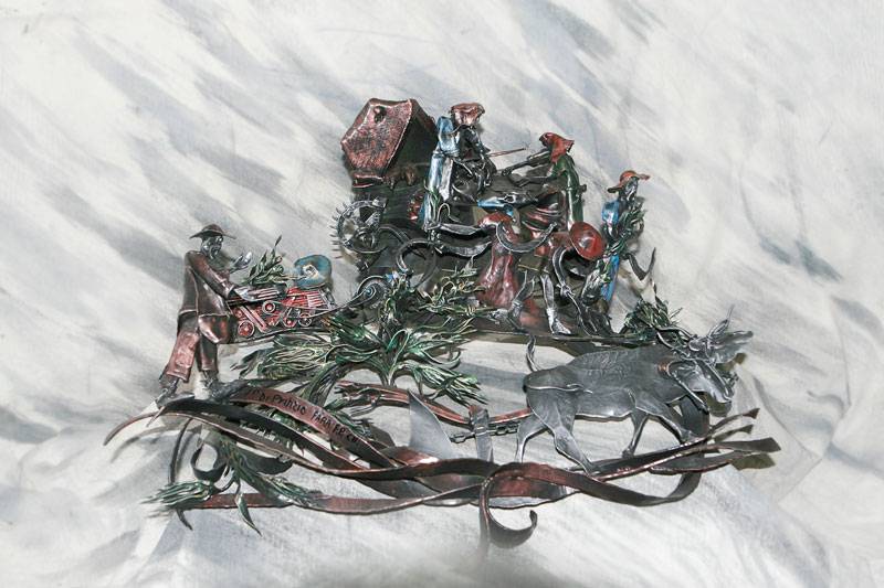 Wrought iron sculpture - The Threshing