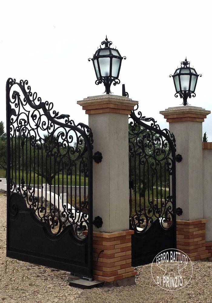Wrought iron street lamps